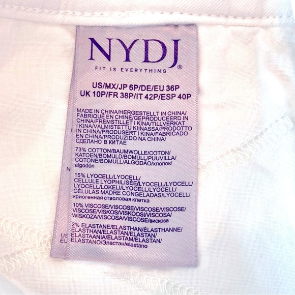 NYDJ Size 6P Optic White Wide Leg Pedal Pusher Jeans Capri Denim - Picture 7 of 7